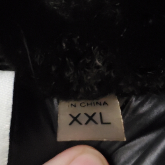 Boeing XXL dark blue Goose Down puffer jacket with faux fur collar - Picture 4 of 4